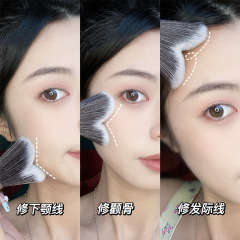 GECOMO chin line contouring brush, side profile shadow brush, facial contour side shadow brush, large contour brush, makeup brush