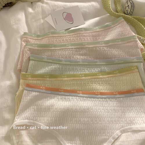 Pure cotton women's underwear women's category A baby cotton 5A antibacterial cotton crotch soft and comfortable girl's large size mid-waist briefs