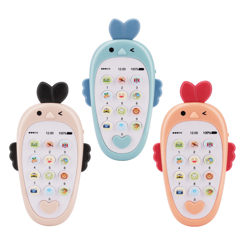 Teléfono móvil de los niños del bebé juguete educativo simulación música educación temprana comodidad 1 a 3 años bebé mordedor