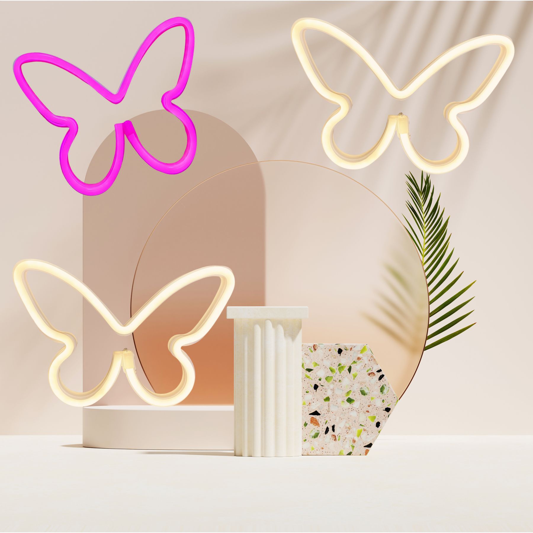 Neón LED luz de modelado mariposa Amazon en stock entrega de una sola pieza dormitorio decoración de la pared regalo de cumpleaños