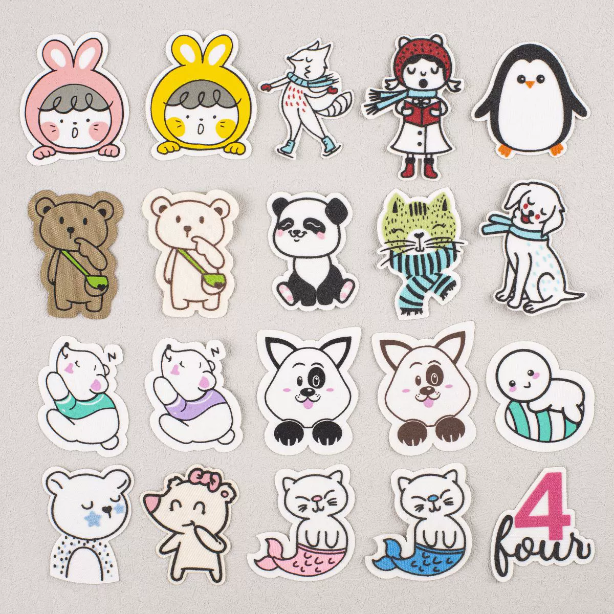 Новый самоклеящийся чехол для мобильного телефона с рисунком пингвина, панды, белого медведя, футболка, сумка для ручек, декоративная нашивка, наклейка