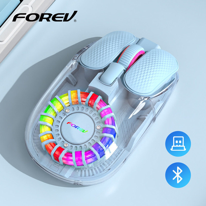 T9 リアクター ワイヤレス透明充電デュアル モード RGB 人間工学に基づいた Bluetooth マウス|undefined