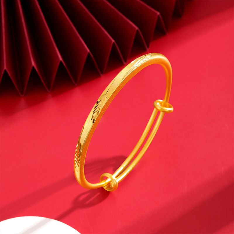 Pulsera de trébol de oro de Vietnam pulsera de bambú de aleación de cobre sin desvanecimiento de larga duración para mujer pulsera de oro de imitación joyería