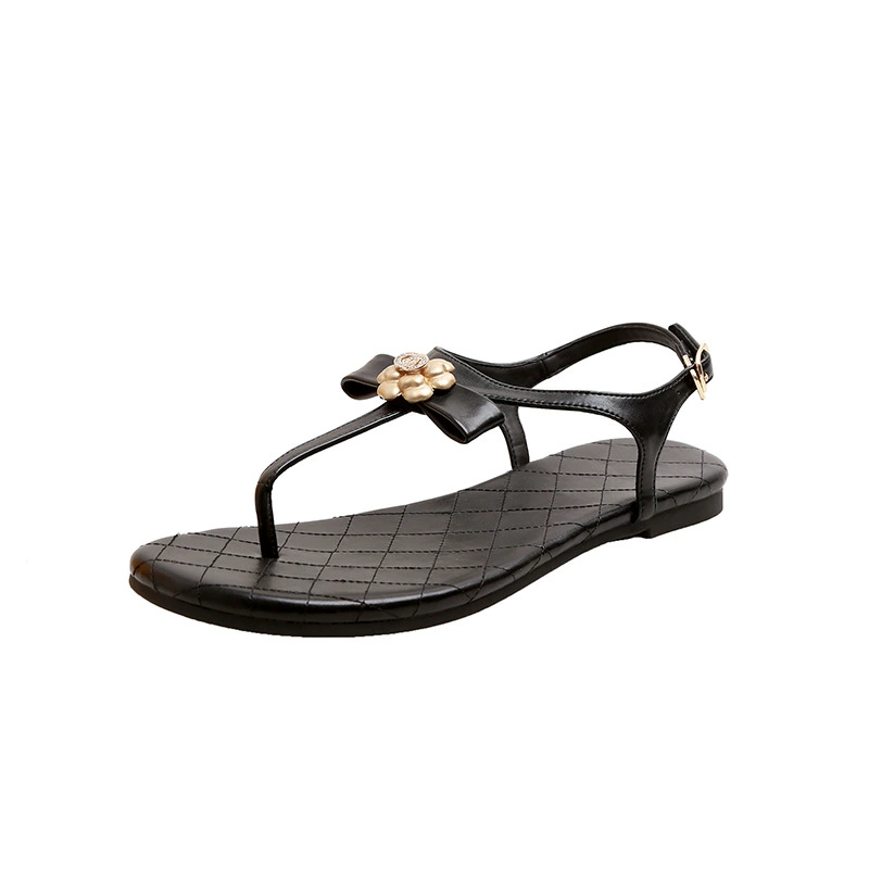 Summer sandals, flip flops with a strap, Chanel style