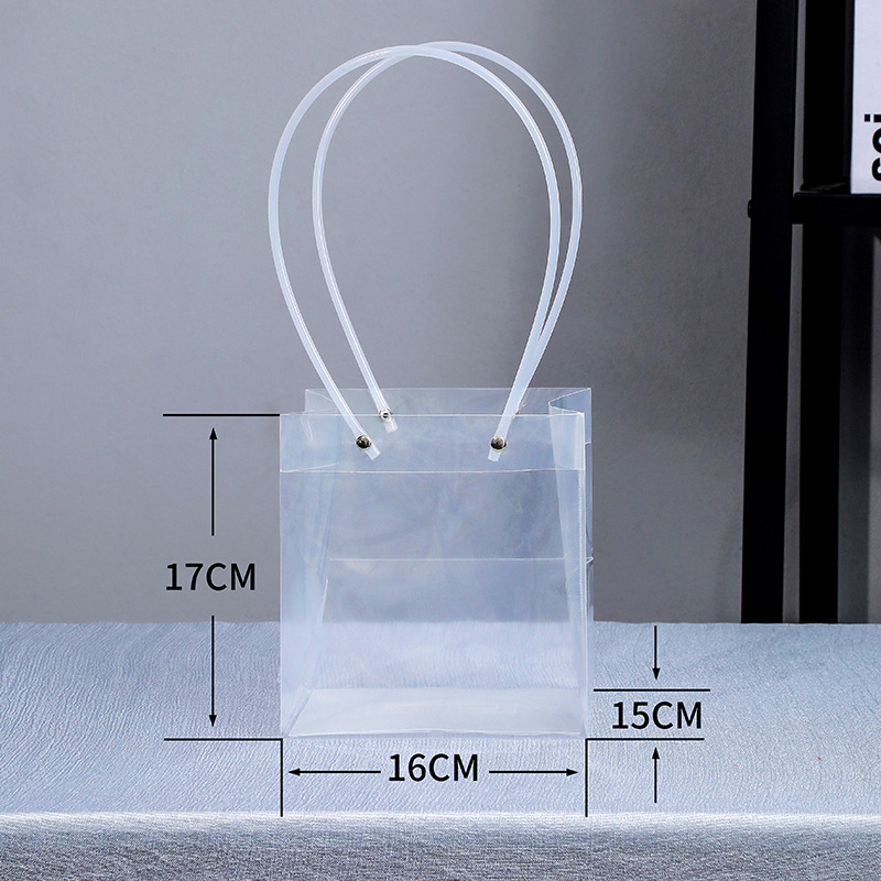 Directo de fábrica transparente flor bolso trapezoidal ramo bolso de mano Día DE LA Madre bolsa de regalo de mano
