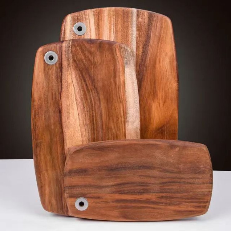 Junta de corte de madera transfronteriza de cocina de corte de verduras Junta de corte de pan de madera para bebés suplementarios con mangos bandeja de platos