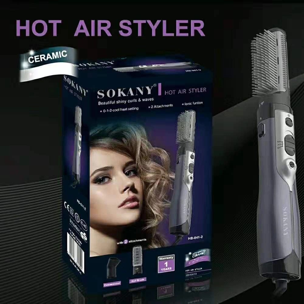 841-2 Hot Air Styler 2-in-1 Hair Curling Iron and Hair Styling Comb