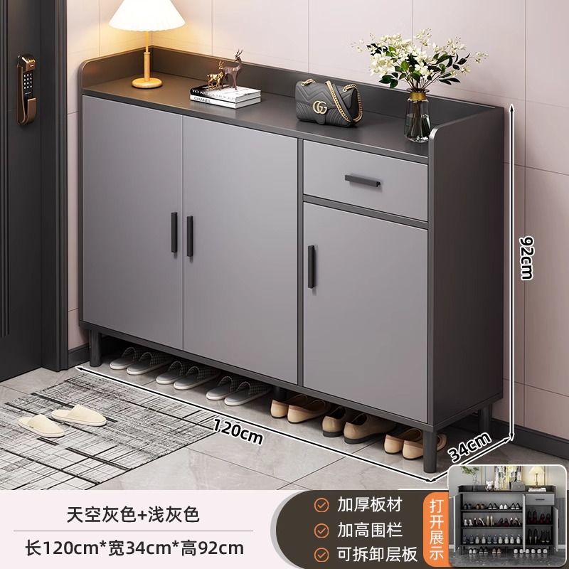 Armario de zapatos doméstico puerta interior nuevo tipo 2025 explosión pequeño armario de almacenamiento económico de gran capacidad estante de zapatos de pasillo