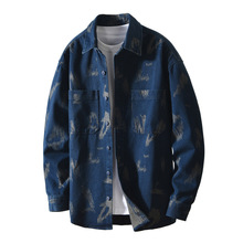 T795男士牛仔休闲长袖衬衫