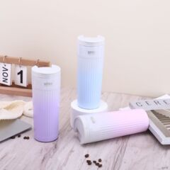 新款漸變色高顏值咖啡杯直飲簡約不鏽鋼保溫杯女生便攜水杯