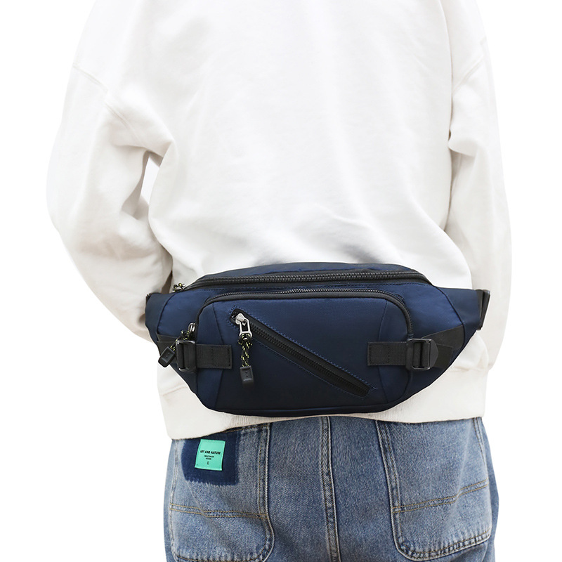 跨境热销户外跑步运动腰包休闲简约男士胸包大容量旅行单肩斜挎包