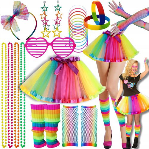 D Western Semi-Body Skirt Rainbow Skirt Net Fabric Tutu Dress Dance Dress Princess Skirt Colorful Skirt