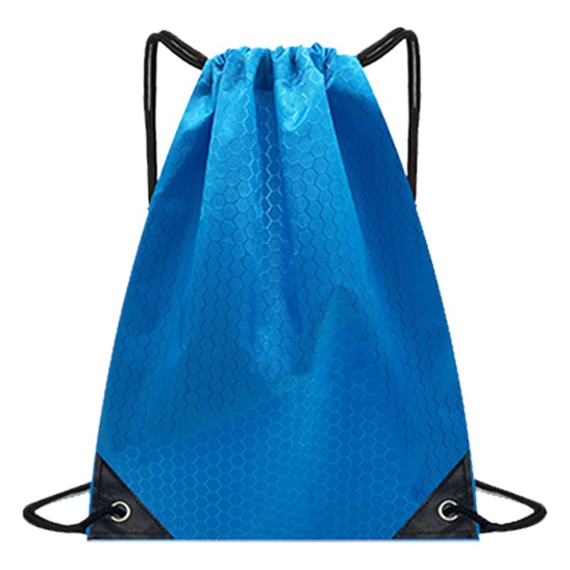 Wear-resistant waterproof thickened shoulder drawstring pocket honeycomb trendy football basketball bag can hold sneakers printed LOGO