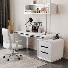 QR现代简约台式电脑桌家用学习办公桌卧室小户型白色烤漆笔记本书