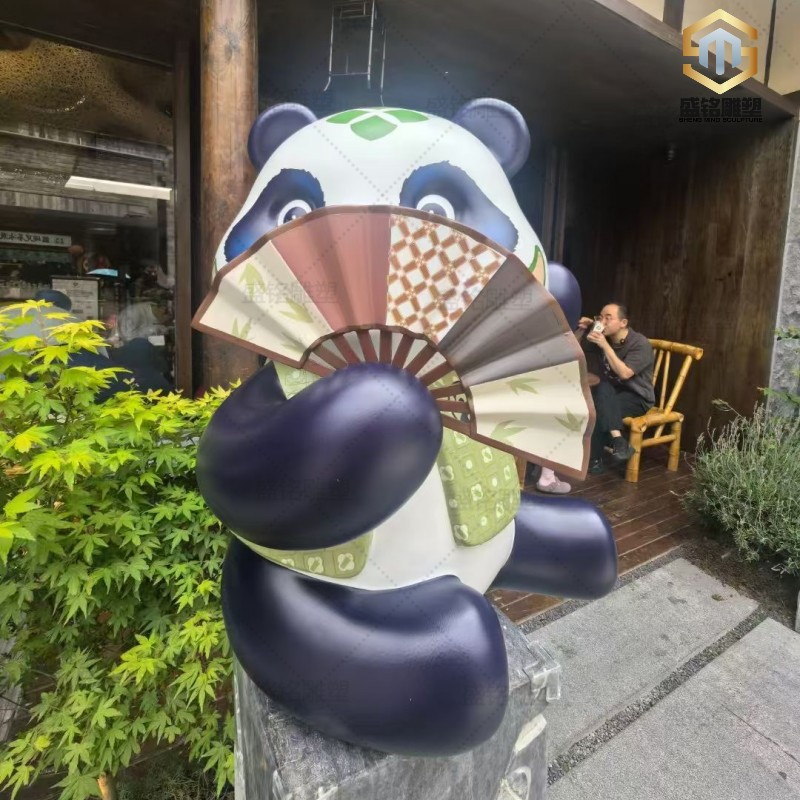 玻璃钢卡通雕塑户外景观小品摆件树脂动漫人偶j小熊猫吉祥物厂家