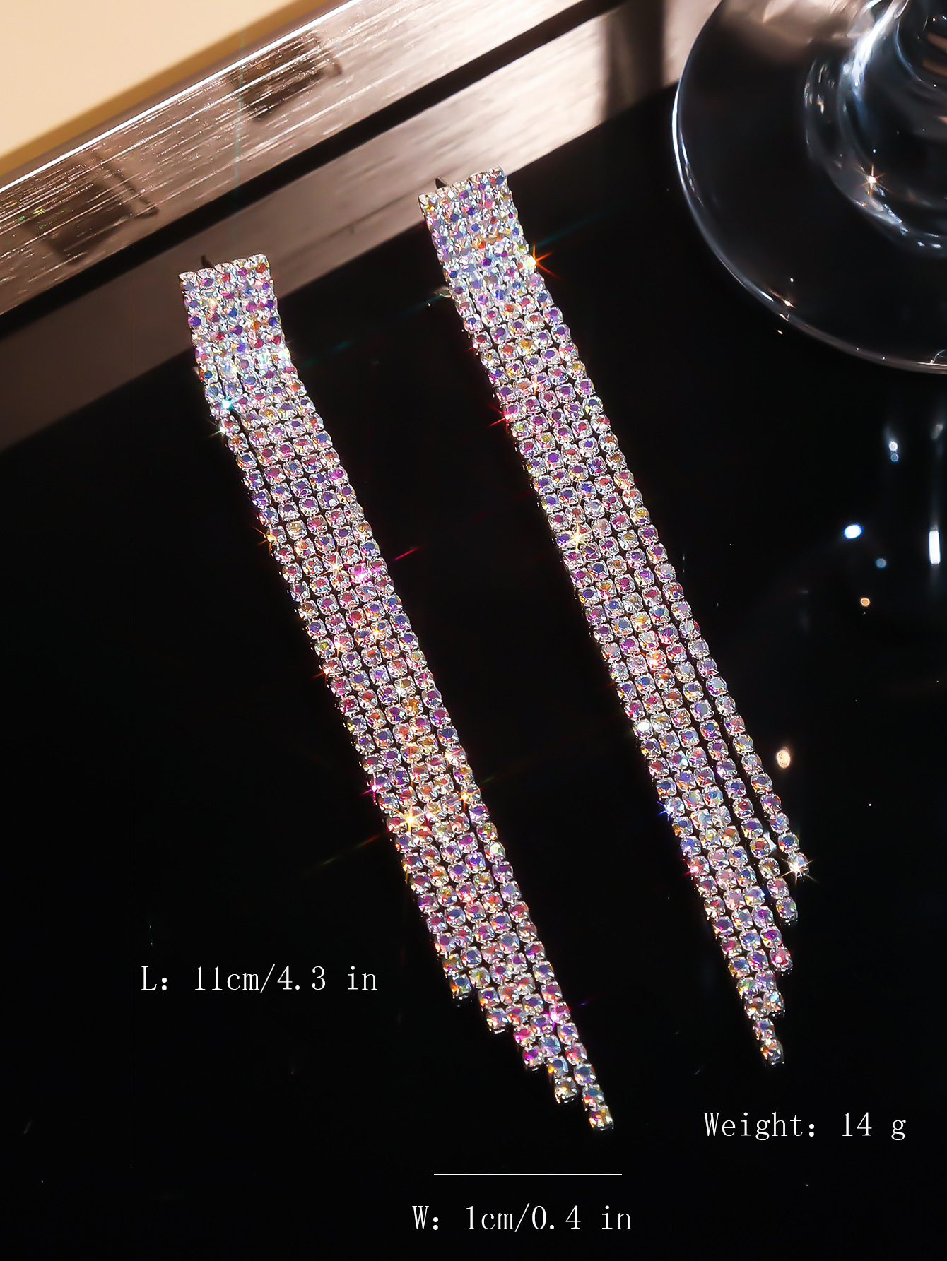 JXER-71-五排 银AB流苏耳环