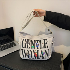 大容量帆布包包女潮流新款手提袋單肩包百搭大學生上課通勤托特包