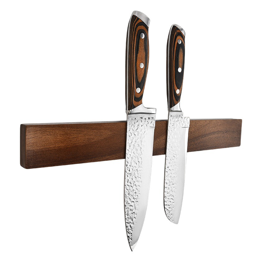 Soporte magnético para cuchillos de madera maciza de 16 pulgadas, sin necesidad de taladrar, multifuncional, para montaje en pared, para cocina.