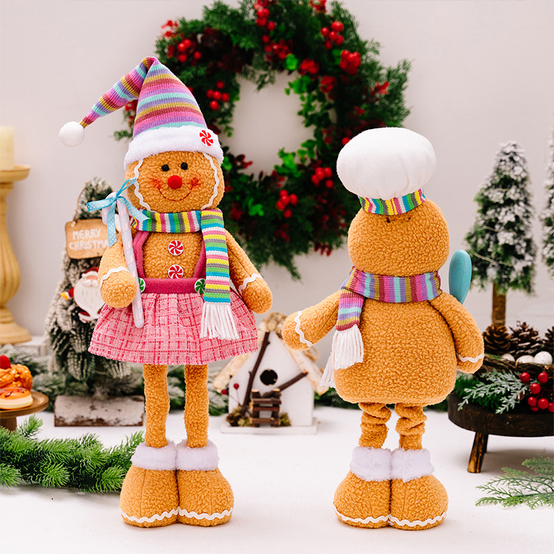 1258g Weight Ornaments Home Textiles & Decor Type Doll Event & Party Supplies 1 Piece Quantity Party, Festival Occasion Polyester Material Christmas Festival Gingerbread Pattern Cute Style Christmas Cute Gingerbread Polyester Party Festival Doll 6
