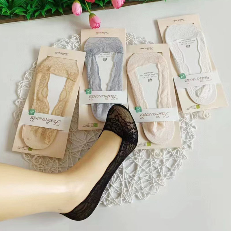 Ankle Socks hollow mesh socks women's summer deep mouth lace ankle socks non-slip low top low cut socks invisible socks women's socks