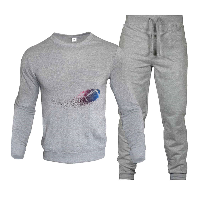 Cross-border foreign trade new casual round neck sweater pants fashion jogging sportswear Europe and the United States men's suit wholesale