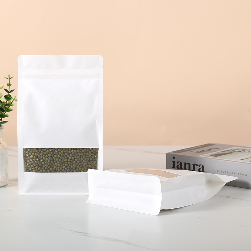 白色牛皮纸食品八边封袋