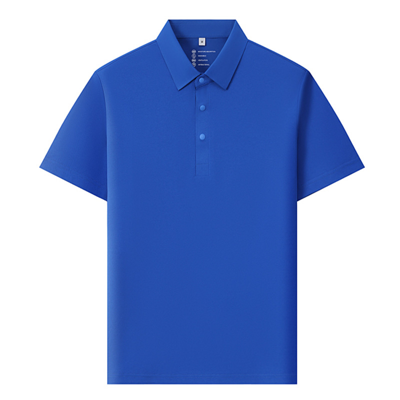 50D cool solona polo ropa de trabajo de manga corta para hombre, ropa de trabajo personalizada de alta calidad, cuello de tela sin costuras de seda de hielo para mujer de negocios