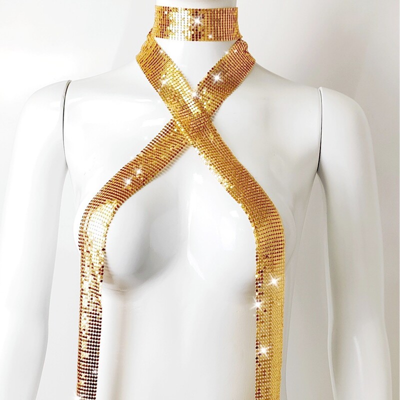 Cross-Border Glitter Scarf, Amazon's Best-Selling Accessory, Aluminum Ribbon Metal Sequin Long Scarf, Nightclub Fashion Scarf for Hot Girls
