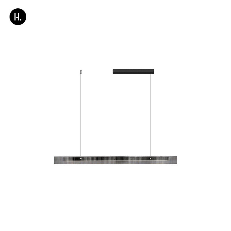 Lámpara del restaurante de vidrio minimalista italiano simple Villa individual gran mesa de comedor de piso plano bar de la isla de una lámpara larga