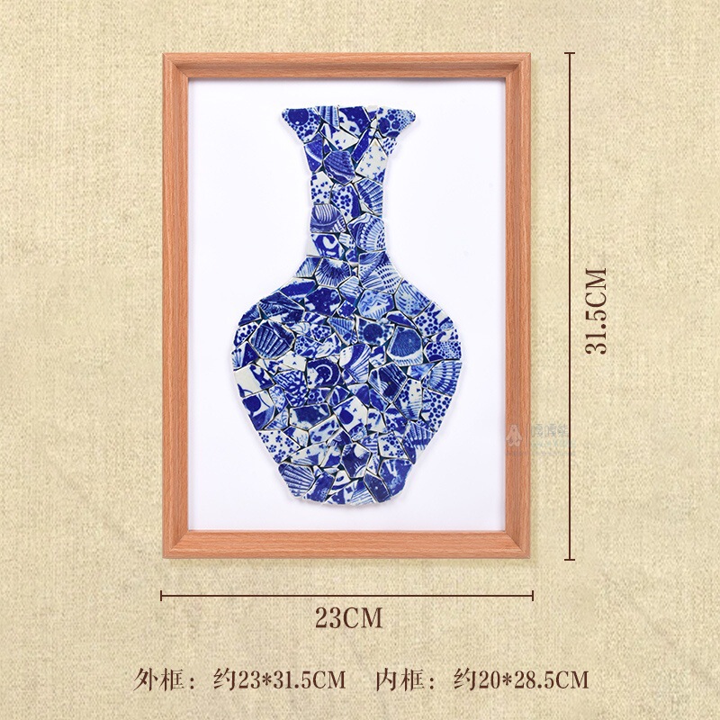 中秋節青と白の磁器手作り diy 装飾絵画幼稚園環境創造マルセック不規則なピーススプライシングセラミック絵画|undefined