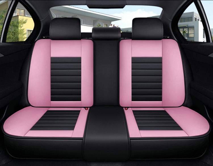 New Nappa Leather Car Seat Cushion, Universal for All Seasons, Fully Enclosed Seat Cover, Summer Machine-Knitted Ice Silk Breathable Internet Celebrity Car Cushion