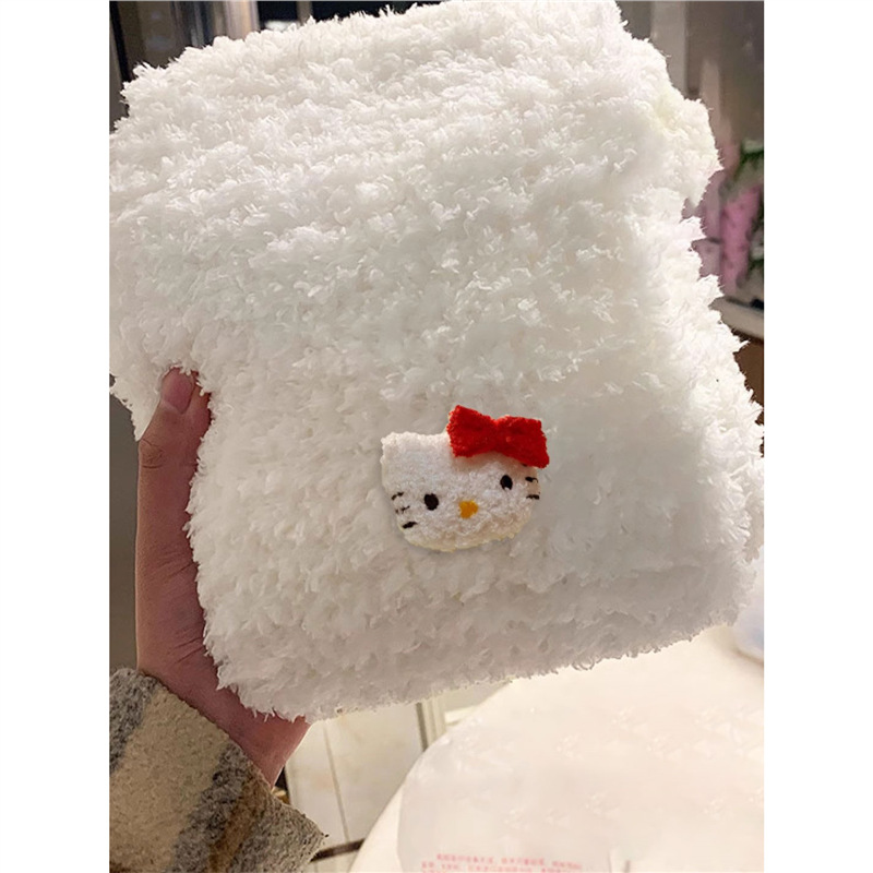 围巾手工diy毛线编织珊瑚绒哈喽Kitty猫爪女冰线条冬季送男朋友