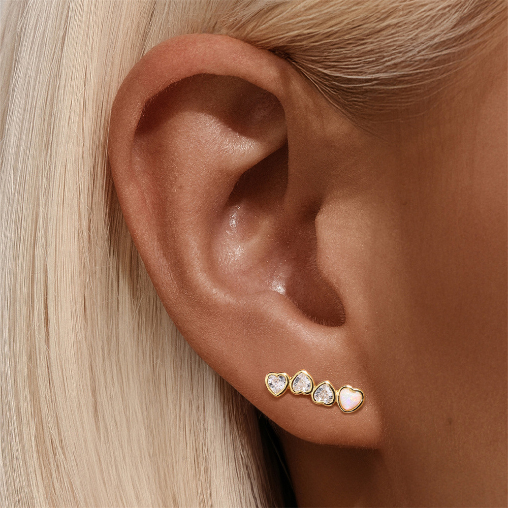 1g Weight 925 Sterling Silver Ear Needle Material Zircon Inlay Material Drop Earrings, Ear Studs Classification 1 Pair Quantity Daily Occasion 925 Sterling Silver Material Four Leaf Clover, Heart Shape Pattern All Seasons Season Women's Gender Plating Design IG Style Style 1 Pair 925 Sterling Silver Four Leaf Clover Heart Shape Zircon Drop Earrings Ear Studs 7