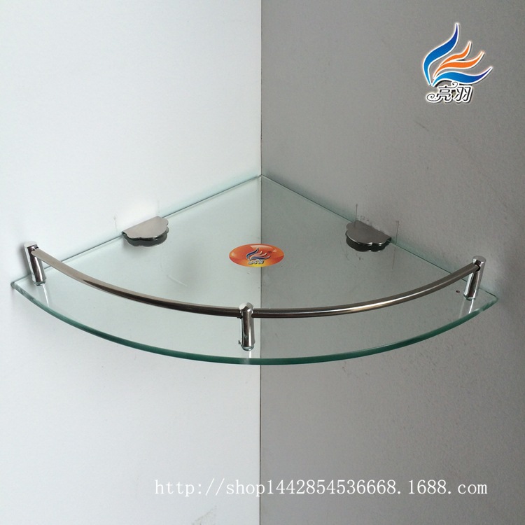 Estante de vidrio lavabo esquina estante de baño perforación de montaje de pared triángulo marco de esquina 8801