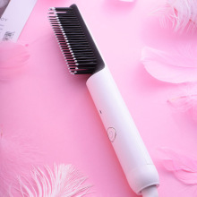 2025新款负离子直发梳 电动迷你造型热风梳直卷两用跨境吹风梳
