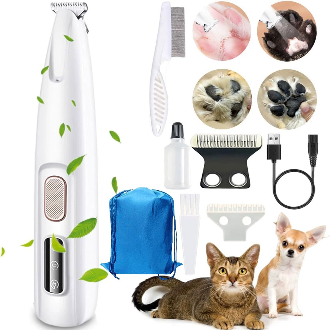 Трансграничный взрыв для домашних животных электрический толчок и ножничный светодиодный свет для собак и кошек для удаления волос триммер для тихих перезаряжаемых домашних животных бритвы