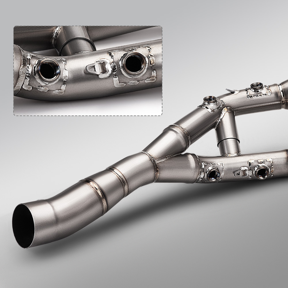 Suitable for motorcycle S1000RR modification, original factory diameter titanium alloy front exhaust pipe, non-destructive installation