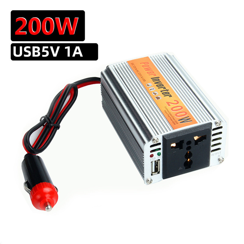 Factory wholesale 200W car inverter 12v to 220v car inverter power converter charger