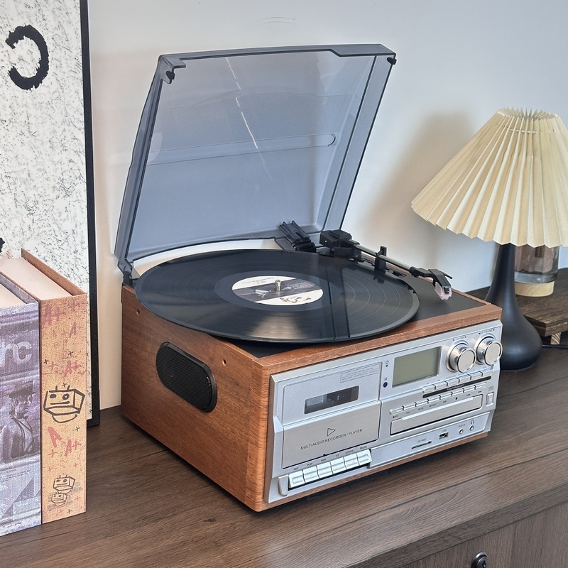 古典的なレトロ多機能10 in一体型蓄音機レコードcd機テープラジオスピーカーusb|undefined