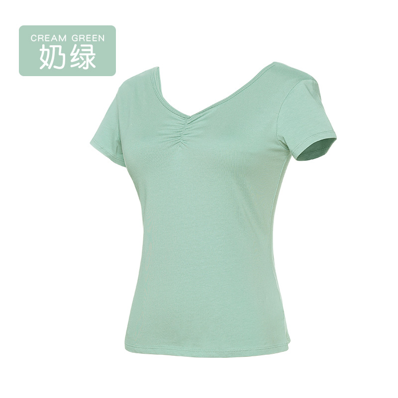 Ropa de baile, mujeres adultas, ballet delgado, ropa de entrenamiento corporal, tops, ropa de gimnasia de prueba de arte de manga corta para adultos