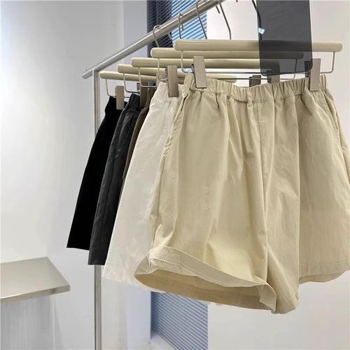 Khaki Work Short Pants for Women - Summer Loose Sporty Casual Wide Leg Five-Finger Pants - Fashionable New Style, Stylish and Versatile