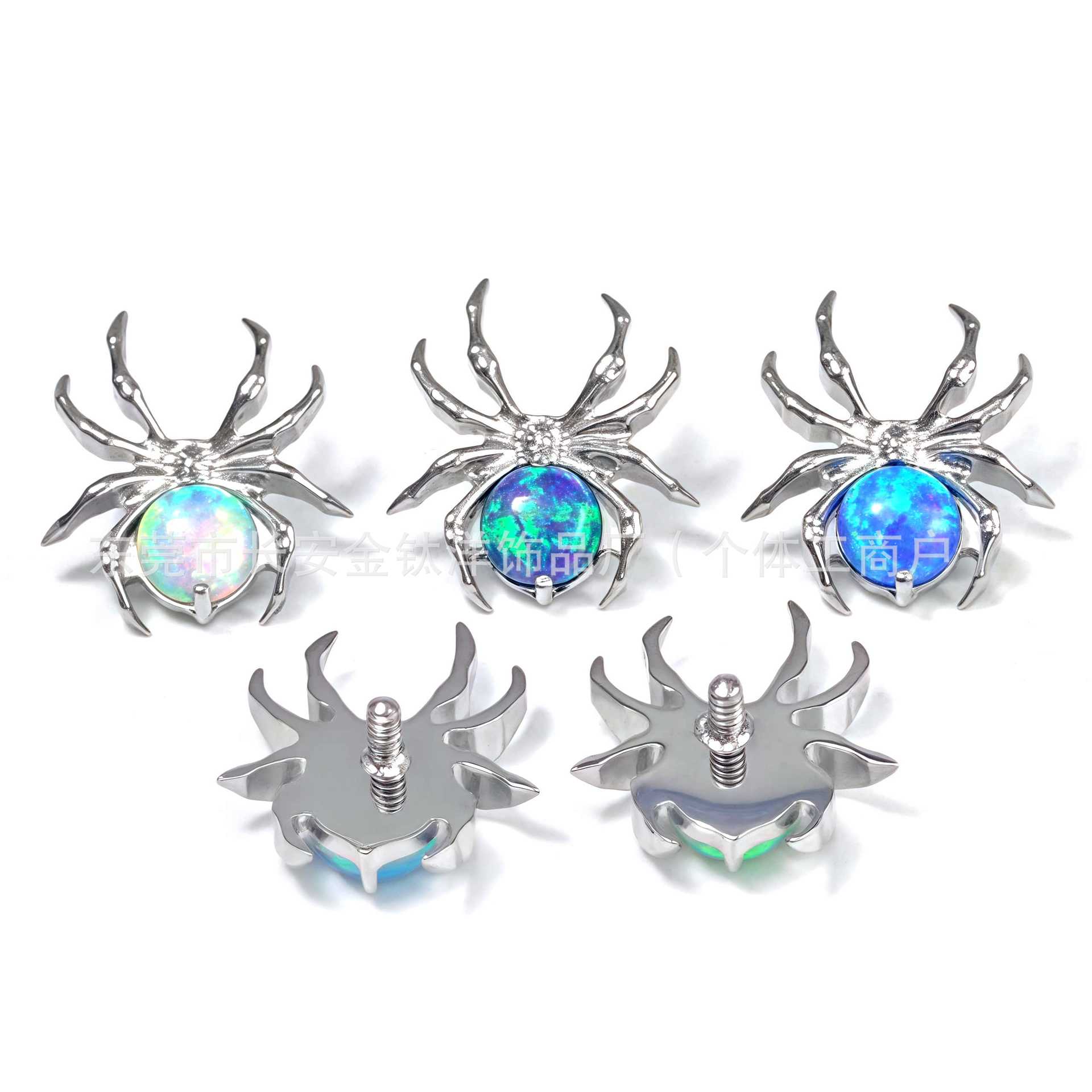 F136 Titanium Spider Labret Stud Lip Piercing Jewelry G23 Titanium Alloy 14G 12mm detail image 4