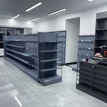 新款超市货架便利店小卖部展示架文具店百货商场单双面加厚中岛架