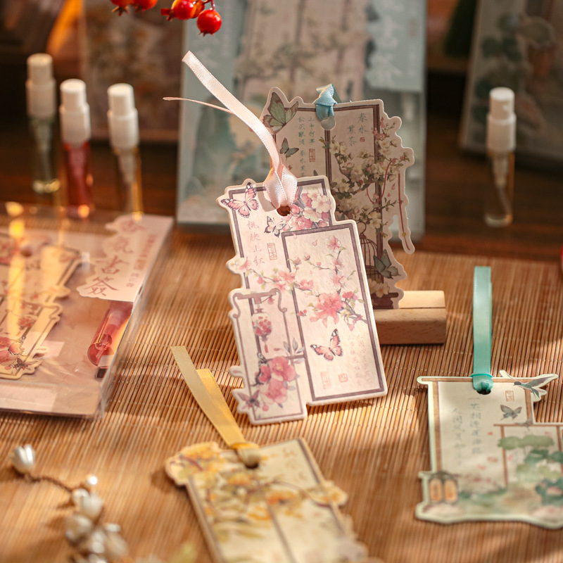 Papel Sr. Guofeng fragrancia marcadores conjuntos como un sueño de estilo antiguo retrogrado tarjeta de lectura marcadores de flores