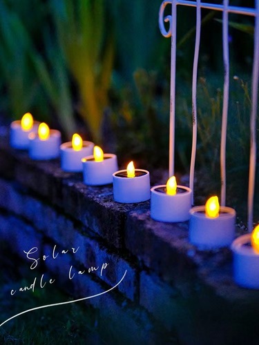 Solar garden light outdoor waterproof household night light garden decoration induction hanging light balcony layout candle light
