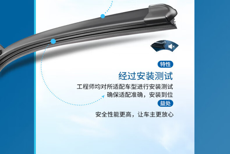 Suitable for Geely Haoyue Wiper Blades, Compatible with 2020 and 2022 Models, Suitable for Rubber Strips, Boneless, Silent, Front and Rear Wipers