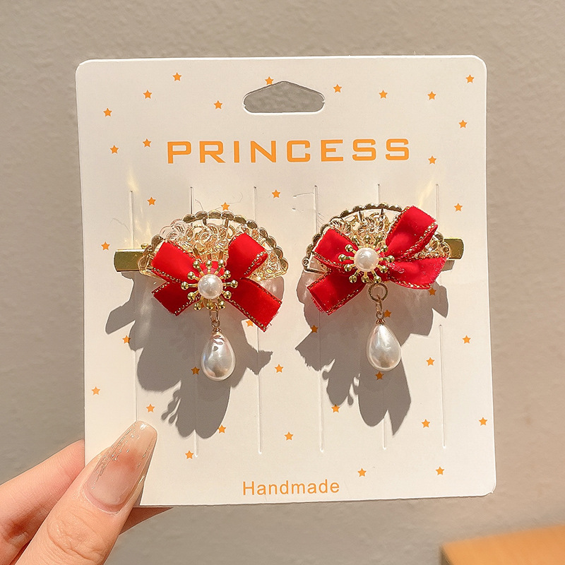 Año Nuevo accesorios para el cabello para niños arco de bordilla pinzas de cabello para niñas vestidos festivos vestidos chinos toques de cabello para niñas joyas de tarjetas de cabello