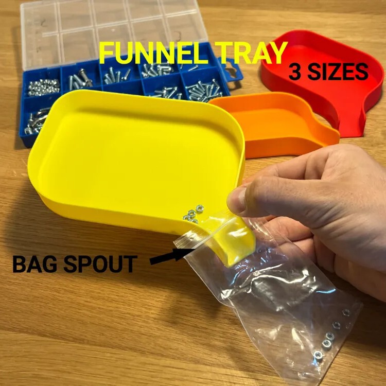 Funnel Tray Set Screw Nut Bead Storage Tool 3D Tray DIY Project Funnel Tray Set Screw Nut Bead Storage Tool 3D Tray DIY Project