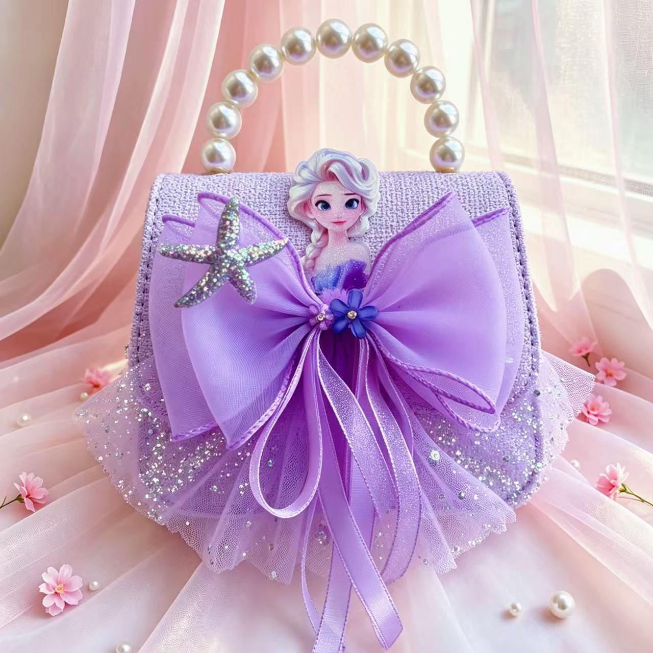 Nuevo comercio exterior pequeña fragancia niñas hombro mochila de moda perla arco bolsos de niños bolsos de cambio de dibujos animados