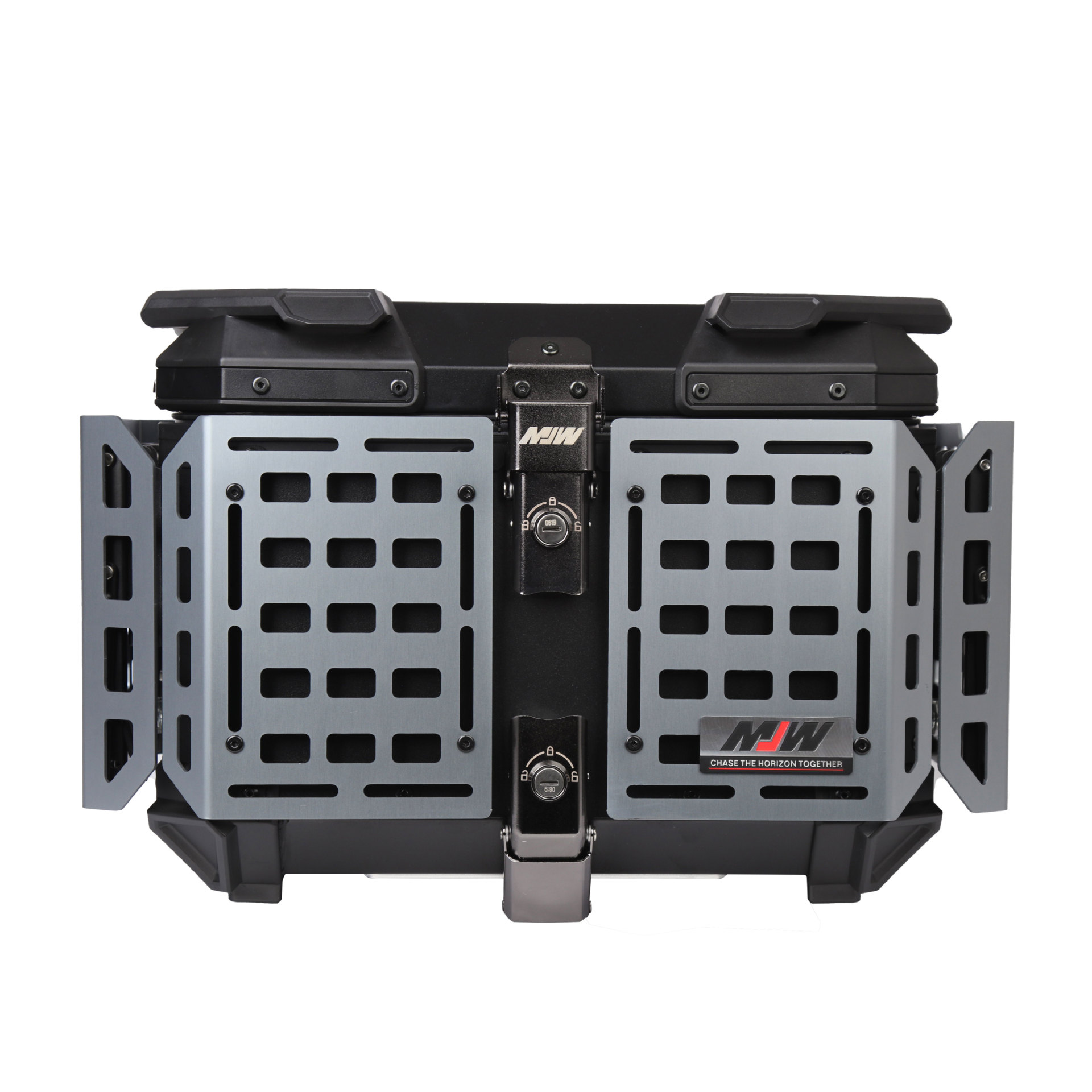 45L motocicleta de aleación de aluminio multifuncional armadura de titanio portátil con fondo de coche eléctrico maletero negro